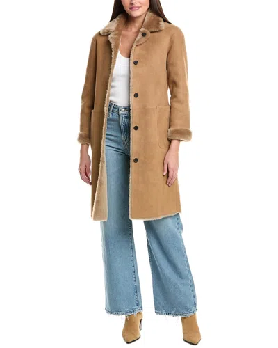 Allsaints Serra Reversible Shearling Coat In Brown