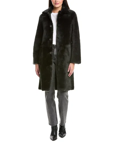 Allsaints Serra Reversible Shearling Coat In Green