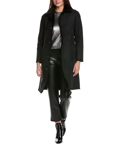 Allsaints Serra Shearling Coat In Black