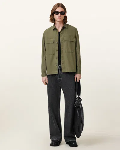 Allsaints Service Relaxed Fit Shirt In Pastoral Green