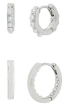 Allsaints Set Of 2 Faux Pearl Huggie Hoop Earrings