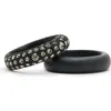 Allsaints Set Of 2 Pavé Crystal Band Rings In Black