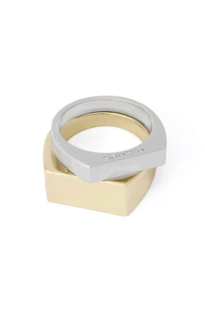 Allsaints Set Of 2 Signet Rings In Multi