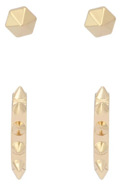 Allsaints Set Of 2 Stud & Hoop Earrings In Gray