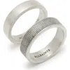 Allsaints Eason Textured Sterling Silver Ring Set
