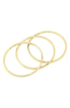 Allsaints Set Of 3 Bangle Bracelets In Gold