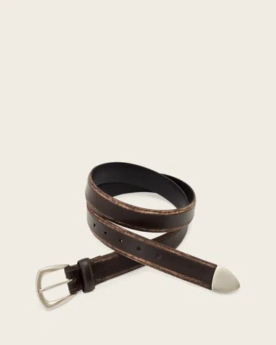Allsaints Seth Leather Belt In Brown