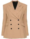 Allsaints Womens Camel Brown Sevenh Peak-lapel Double-breasted Woven Blazer In 中性色