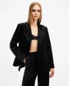 Allsaints Sevenh Tailored Velvet Blazer In Black