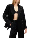 Allsaints Sevenh Tailored Velvet Blazer In Black
