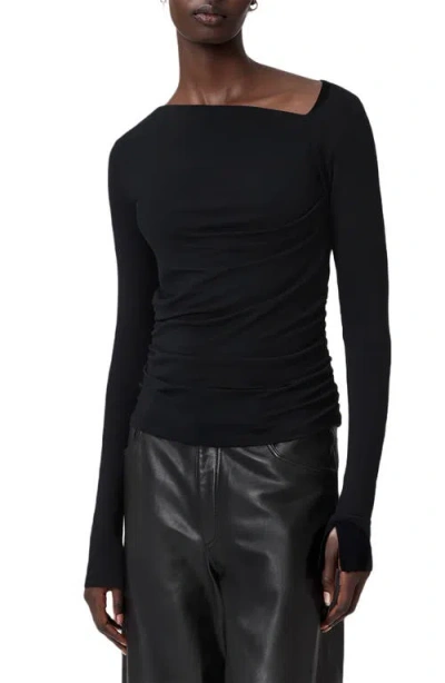 ALLSAINTS ALLSAINTS SEYMA ASYMMETRIC NECK JERSEY TOP
