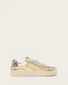 Allsaints Womens  Shana Metallic Leather Low-top Trainers In Gold/silver