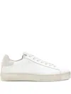 Allsaints Womens White Shana Logo-print Leather Low-top Trainers In White