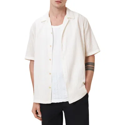 Allsaints Shaw Short Sleeve Button-up Shirt In White