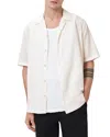 Allsaints Shaw Short Sleeve Button-up Shirt In White