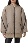 Allsaints Shazna Oversized Bomber Jacket In Nougat Taupe
