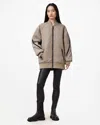 Allsaints Shazna Oversized Bomber Jacket In Nougat Taupe