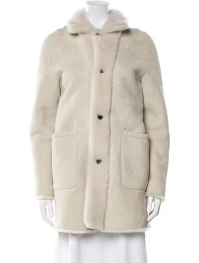 Pre-owned Allsaints Shearling Faux Fur Coat In Neutral
