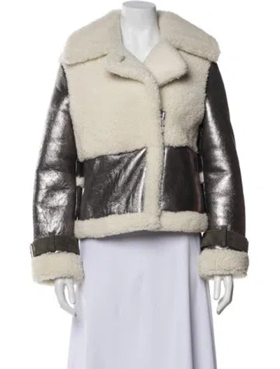 Pre-owned Allsaints Shearling Fur Jacket In Black