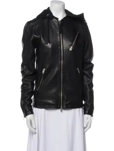 Pre-owned Allsaints Shearling Fur Jacket In Black