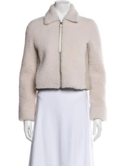 Pre-owned Allsaints Shearling Fur Jacket In Neutral