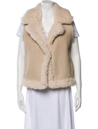 Pre-owned Allsaints Shearling Fur Jacket In Neutral