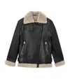 Allsaints Shearling Sola Leather Jacket In Black