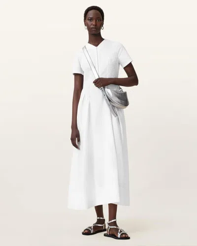 Allsaints Female Sheena Cotton Midi Dress In White