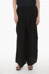 Allsaints Sheer Fabric Hezzy Pants With Drawstring Waist In Black
