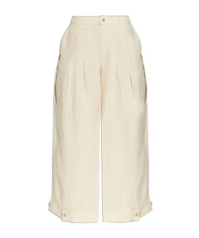 Allsaints Sherell Pleated Wide-leg Pants In White