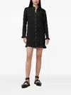 Allsaints Shirring-effect Ruffle Mini Dress In Black