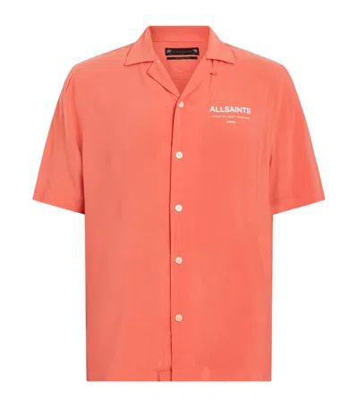 Allsaints Short-sleeve Access Shirt In Orange