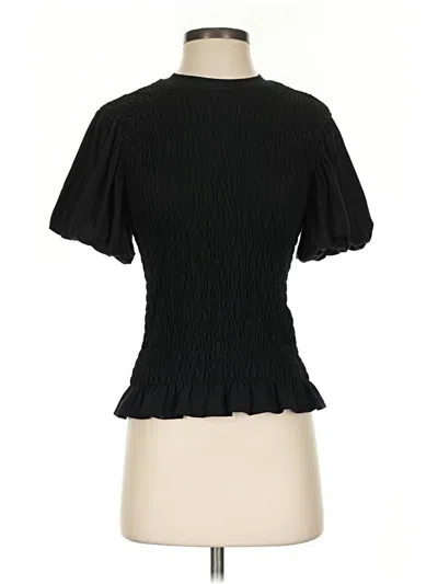 Pre-owned Allsaints Short Sleeve Blouse In Black