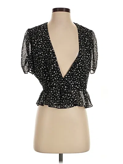 Pre-owned Allsaints Short Sleeve Blouse In Black