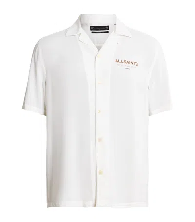 Allsaints Underground Logo-printed Shirt In White