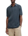 Allsaints Short Sleeve Polo Shirt In Workers Blue