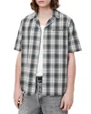 Allsaints Undermono Plaid Button-up Shirt In Black/white