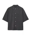 Allsaints Mens Raven Grey Rialto Oversized Woven Shirt Xl In Gray