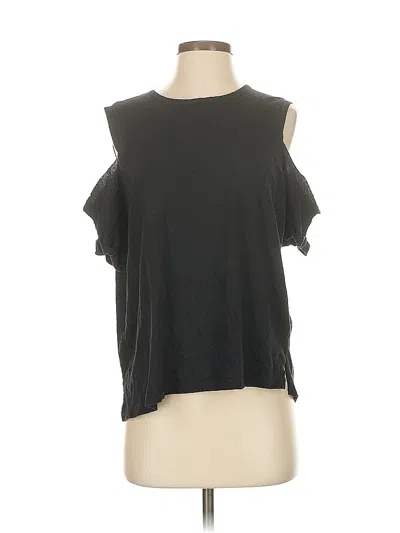 Pre-owned Allsaints Short Sleeve Top Black Cold Shoulder Neckline Tops