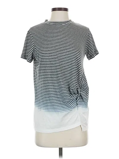 Pre-owned Allsaints Short Sleeve Top Gray Mock Neckline Tops