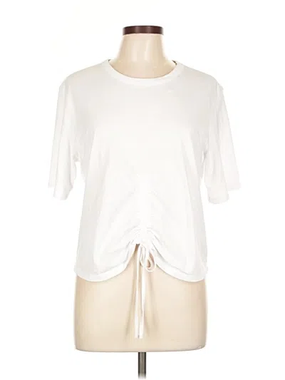 Pre-owned Allsaints Short Sleeve Top Ivory Keyhole Neckline Tops In White
