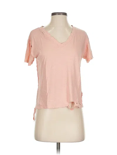 Pre-owned Allsaints Short Sleeve Top Pink V Neck Tops