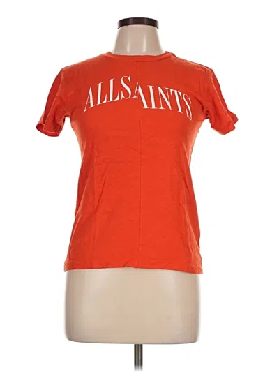 Pre-owned Allsaints Short Sleeve T-shirt In Orange