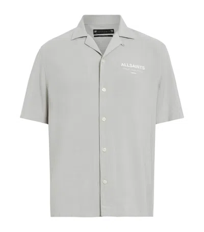 Allsaints Short-sleeve Underground Shirt In Whisper Grey