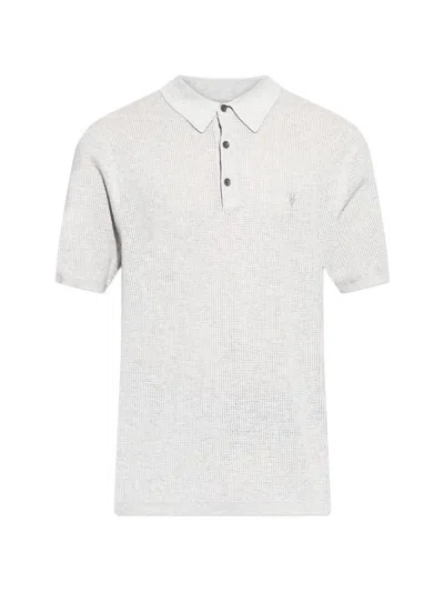Allsaints Short-sleeved Polo Shirt In Grey