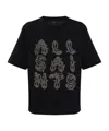 Allsaints Womens Black Ella Lisa Logo-embellished Cotton T-shirt Xs In Black
