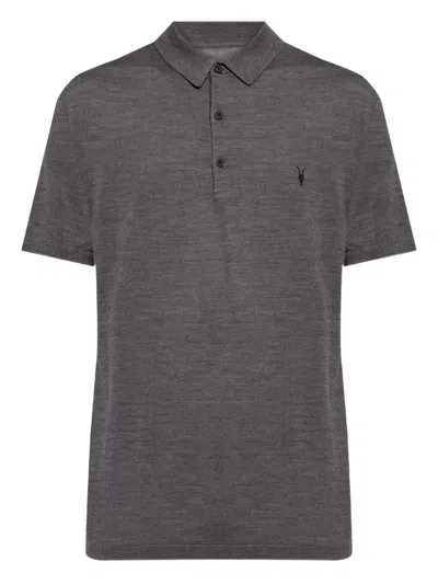 Allsaints Mode Merino Wool Short Sleeve Logo Polo Shirt In Multi