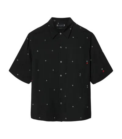 Allsaints Cardsuit Oversized Linen Blend Shirt In Multi