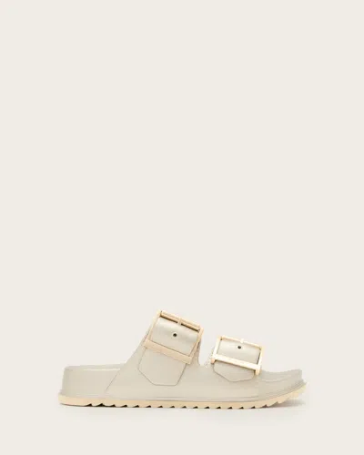 Allsaints Sian Eva Buckle Sandals In Gold