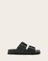Allsaints Sian Leather Buckle Sandals In Black